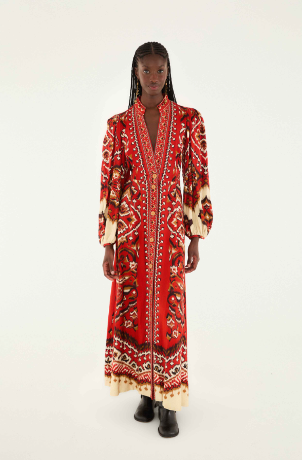 Farm Rio Ainika Pineapple Ikat Maxi Dress