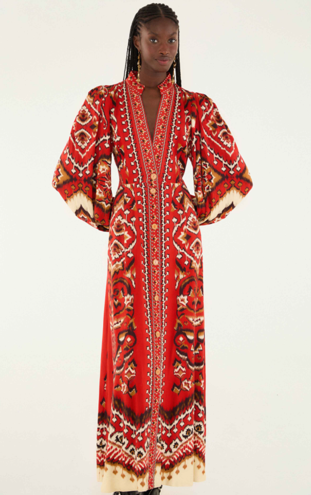 Farm Rio Ainika Pineapple Ikat Maxi Dress