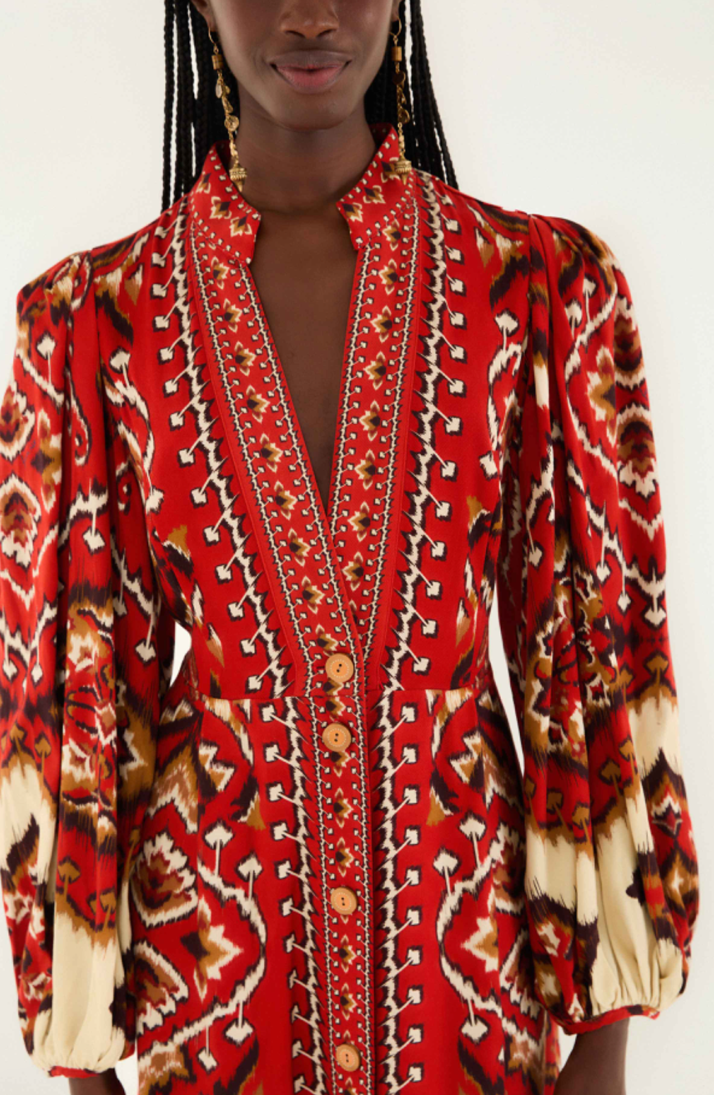 Farm Rio Ainika Pineapple Ikat Maxi Dress