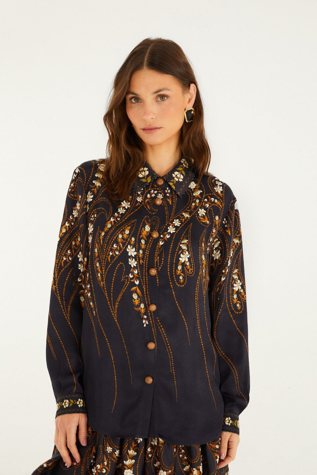 Farm Rio Black Garden Shirt