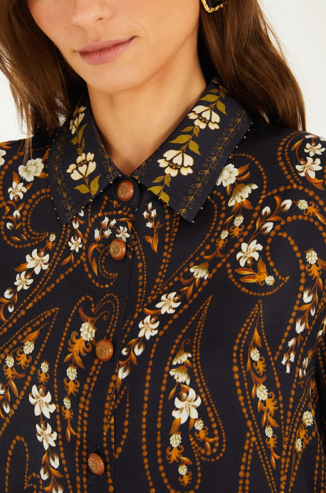 Farm Rio Black Garden Shirt