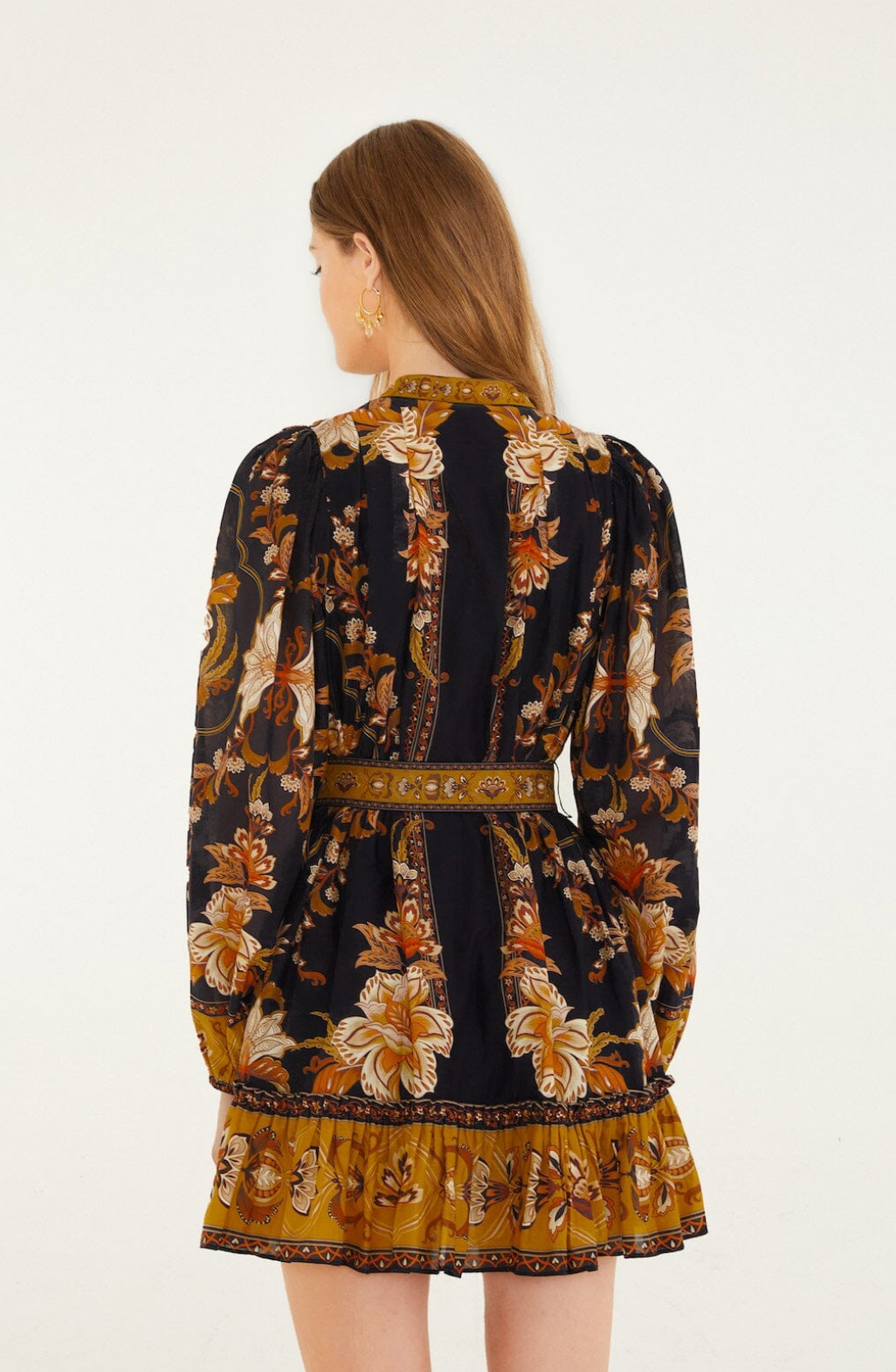 Farm Rio Majestic Garden Black Mini Dress