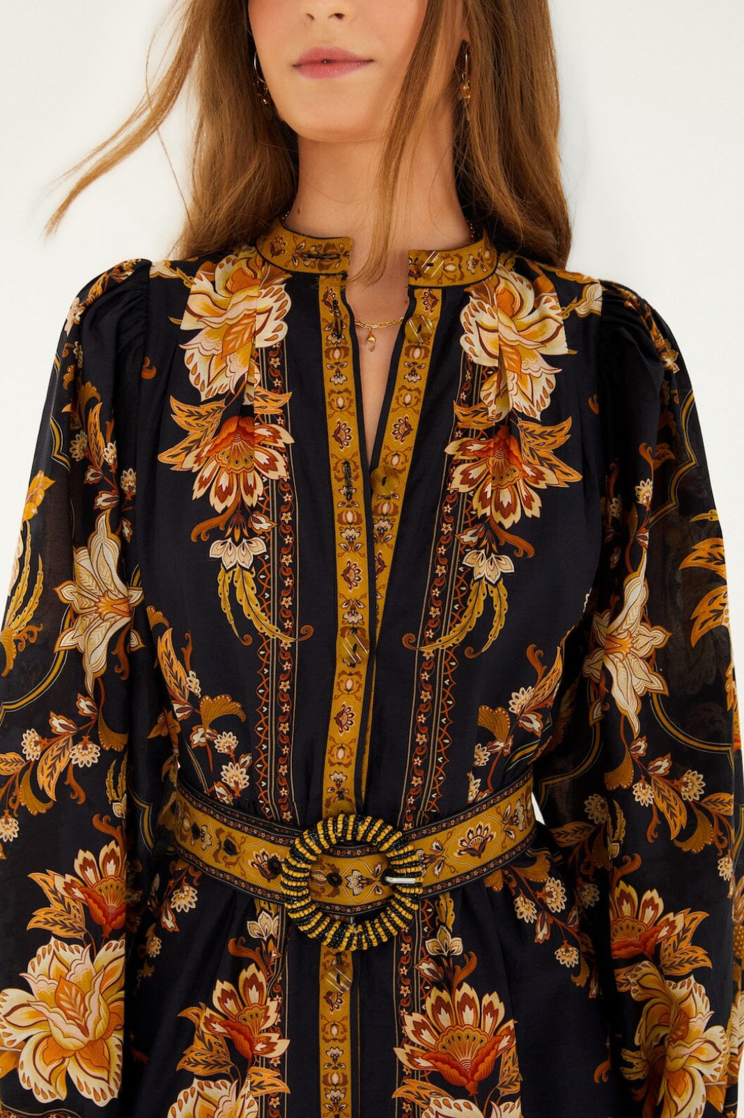 Farm Rio Majestic Garden Black Mini Dress