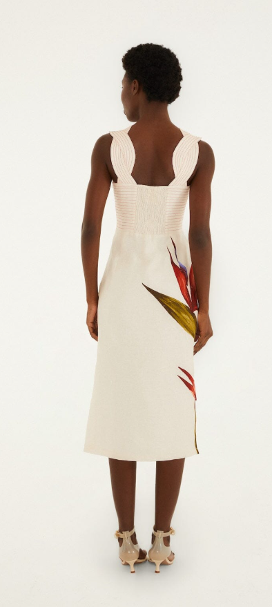 Farm Rio Strelitzia Sand Midi Dress