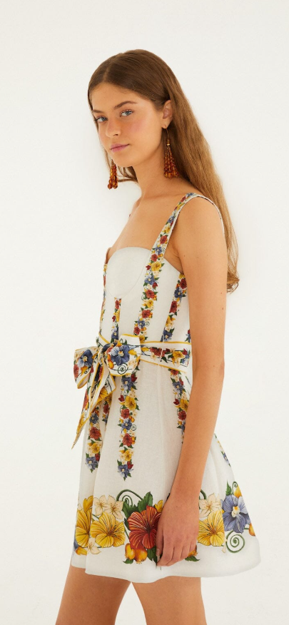 Farm Rio Tropi Off White Mini Dress