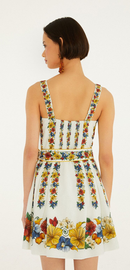 Farm Rio Tropi Off White Mini Dress