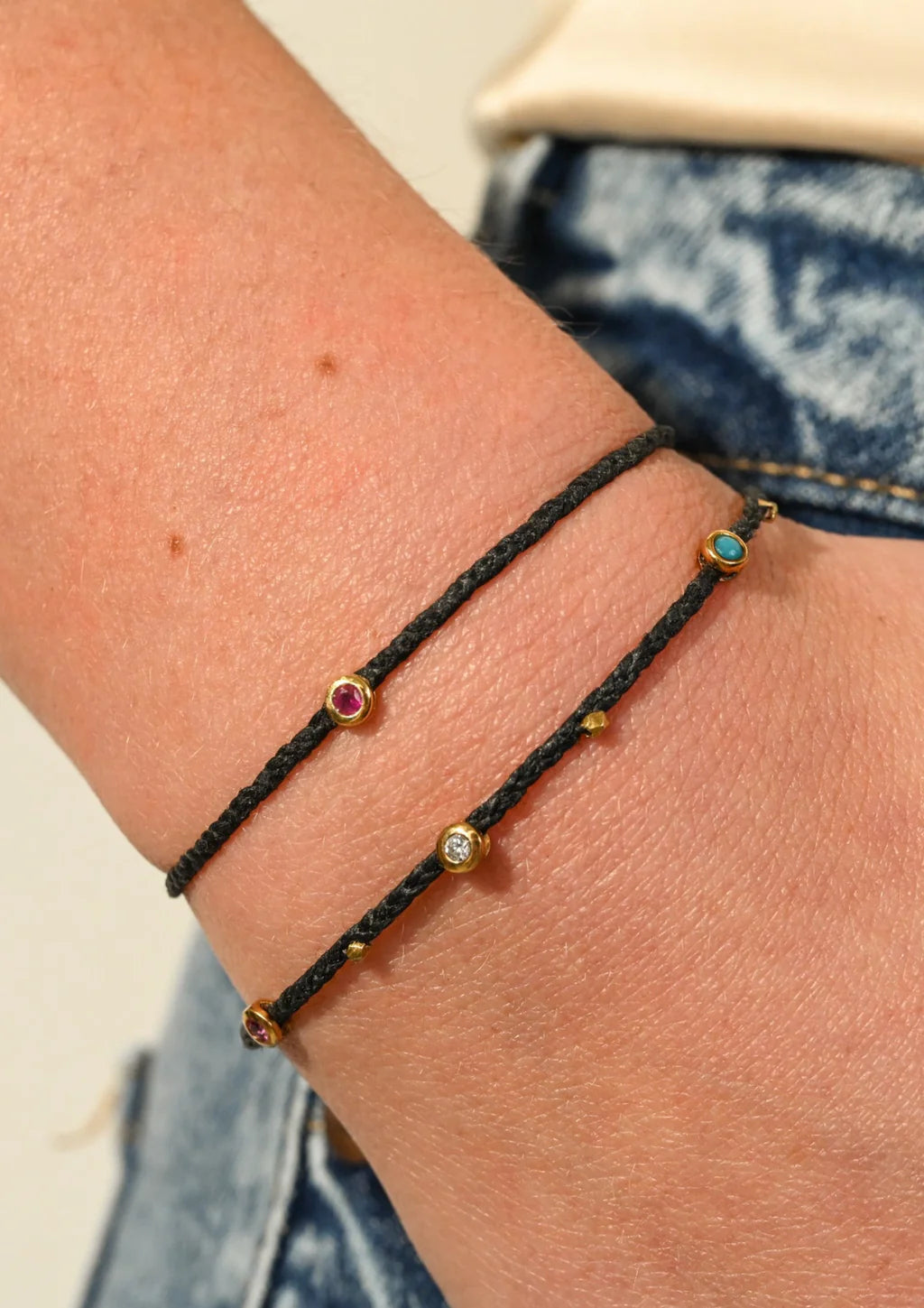 Scosha Gemstone Bezel Charms Bracelet