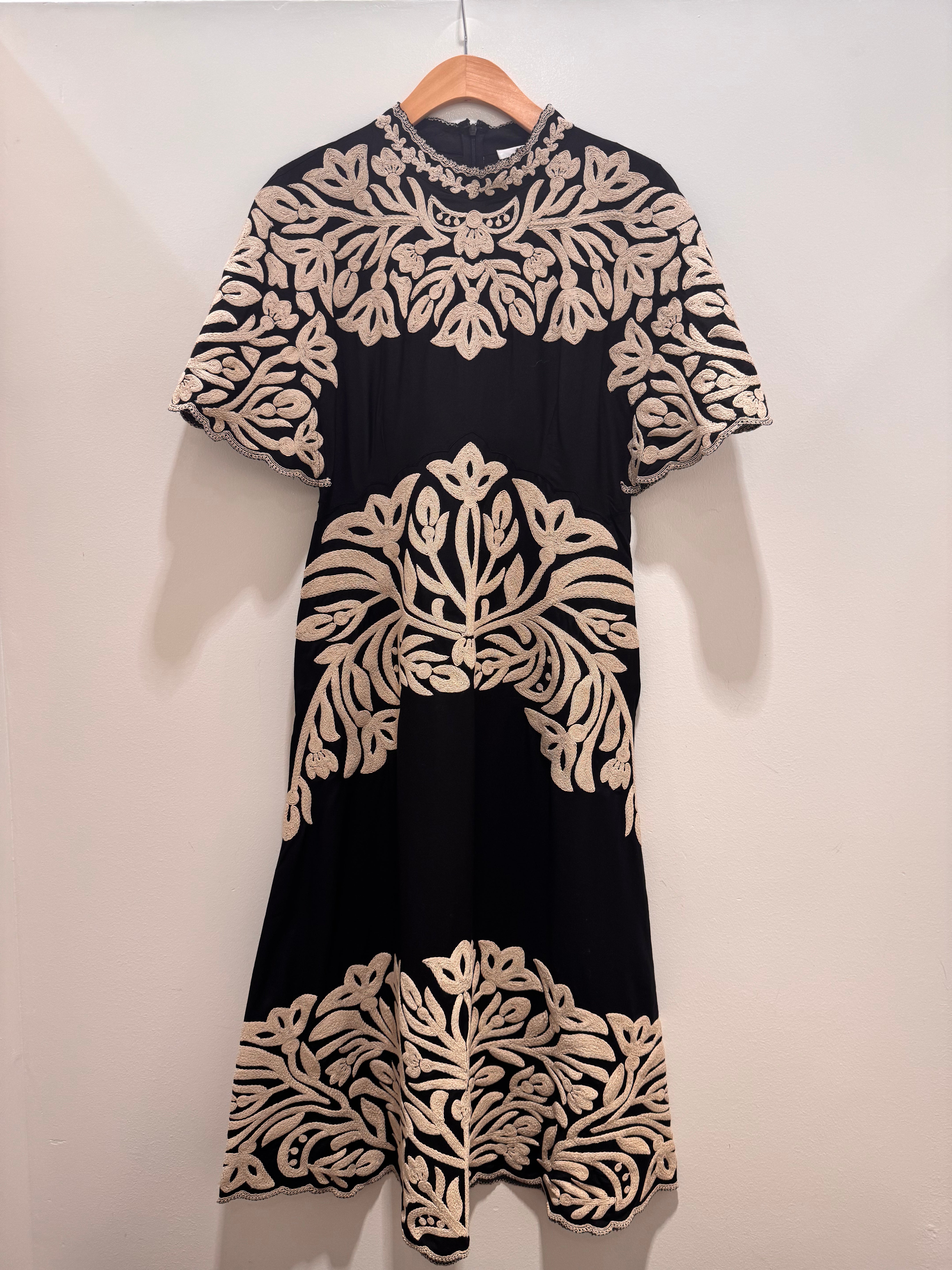 Sea Alexandra Embroidery Short Sleeve Midi Dress