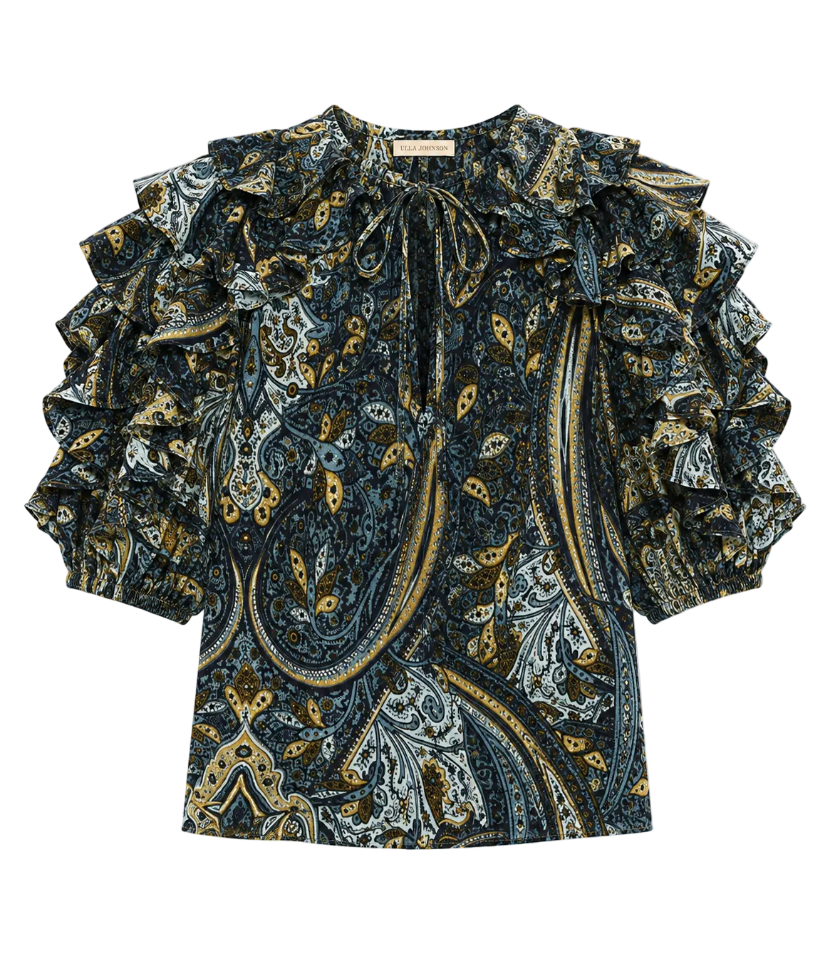 Ulla Johnson Josephine Short Sleeve Silk Top