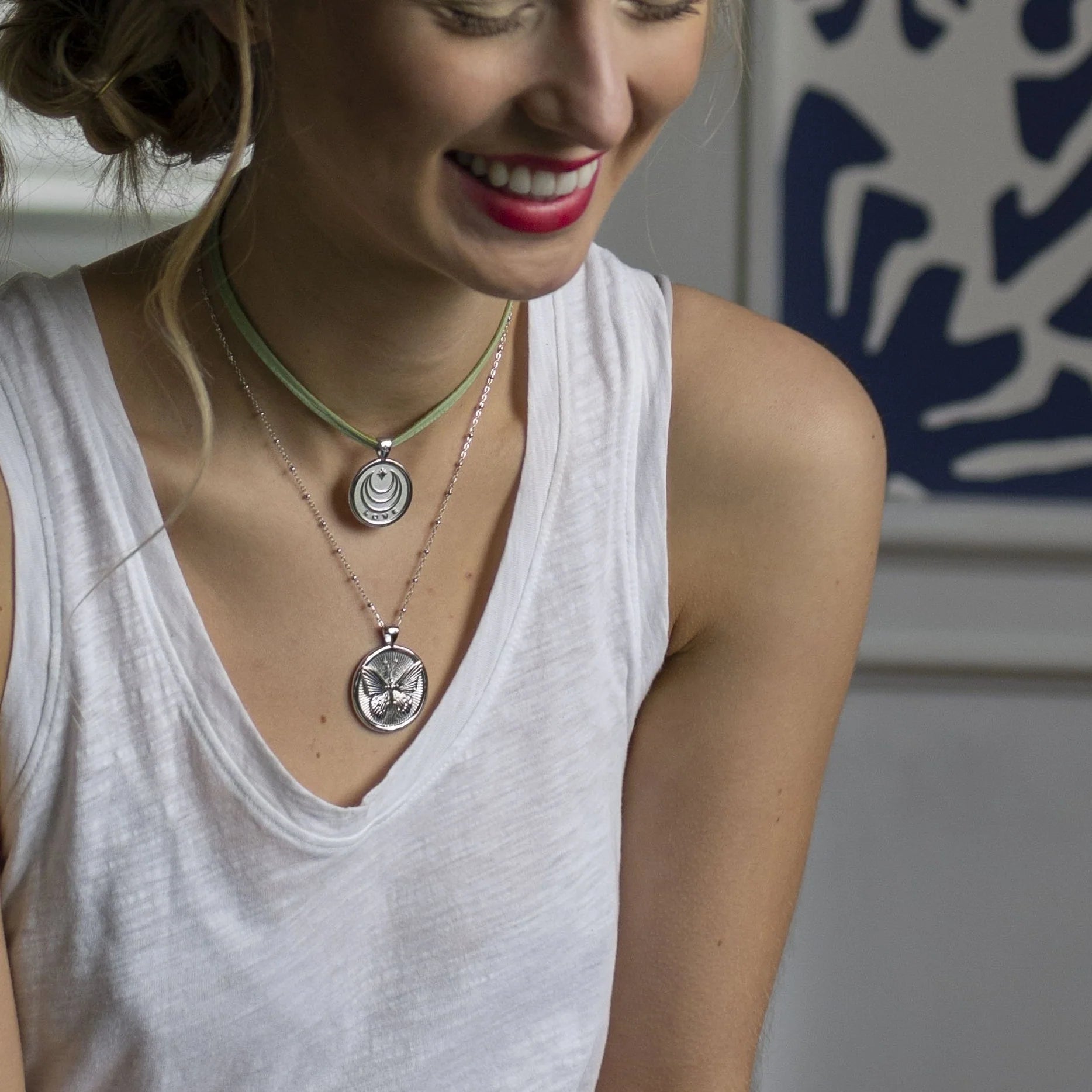 Jane Win Protect JW Small Pendant Coin