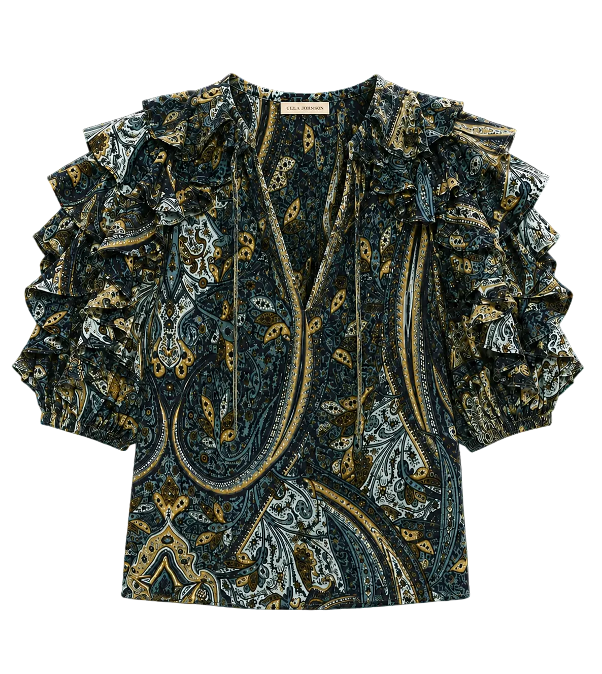 Ulla Johnson Josephine Short Sleeve Silk Top