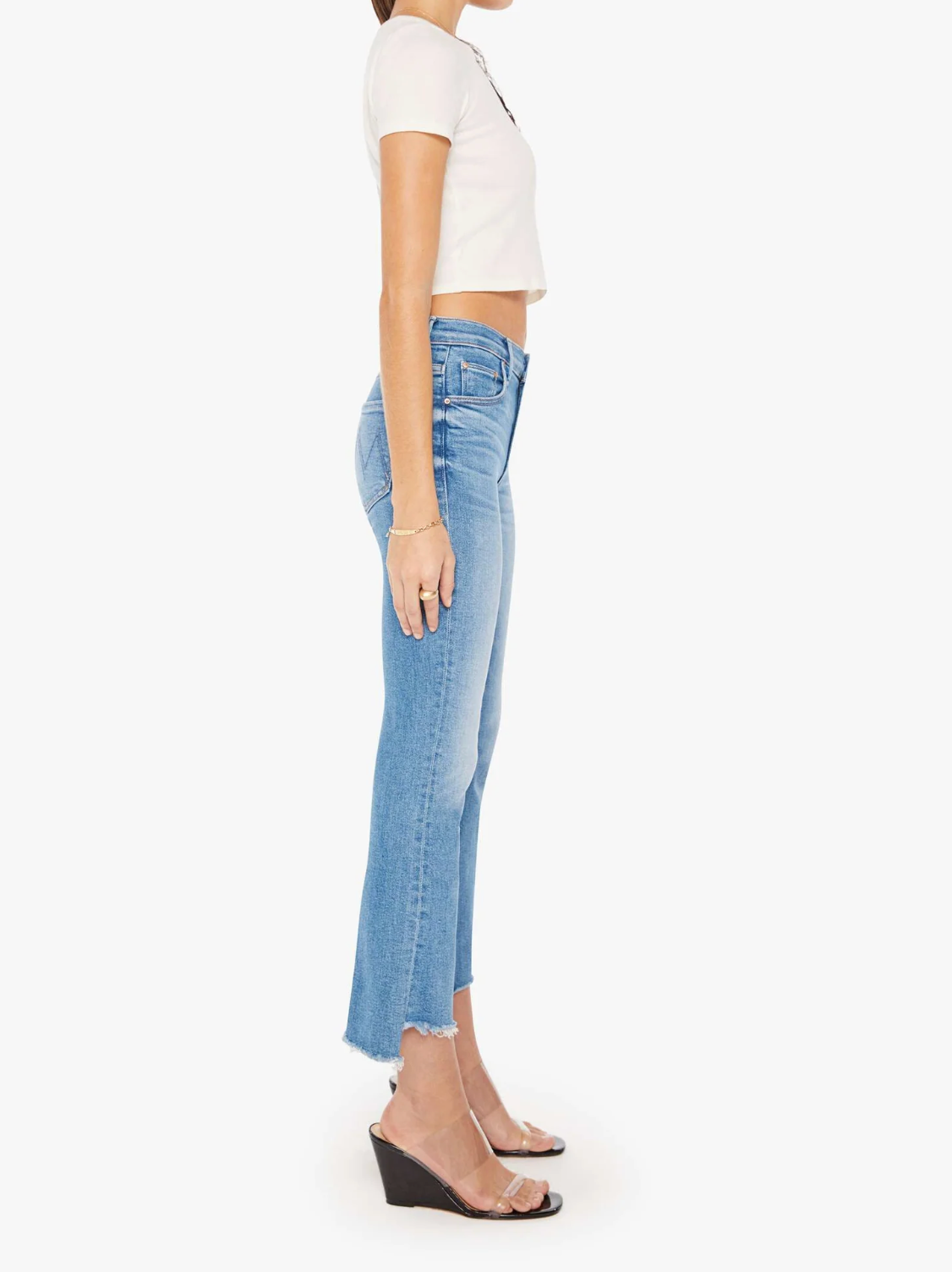 Mother Insider Crop Step Fray