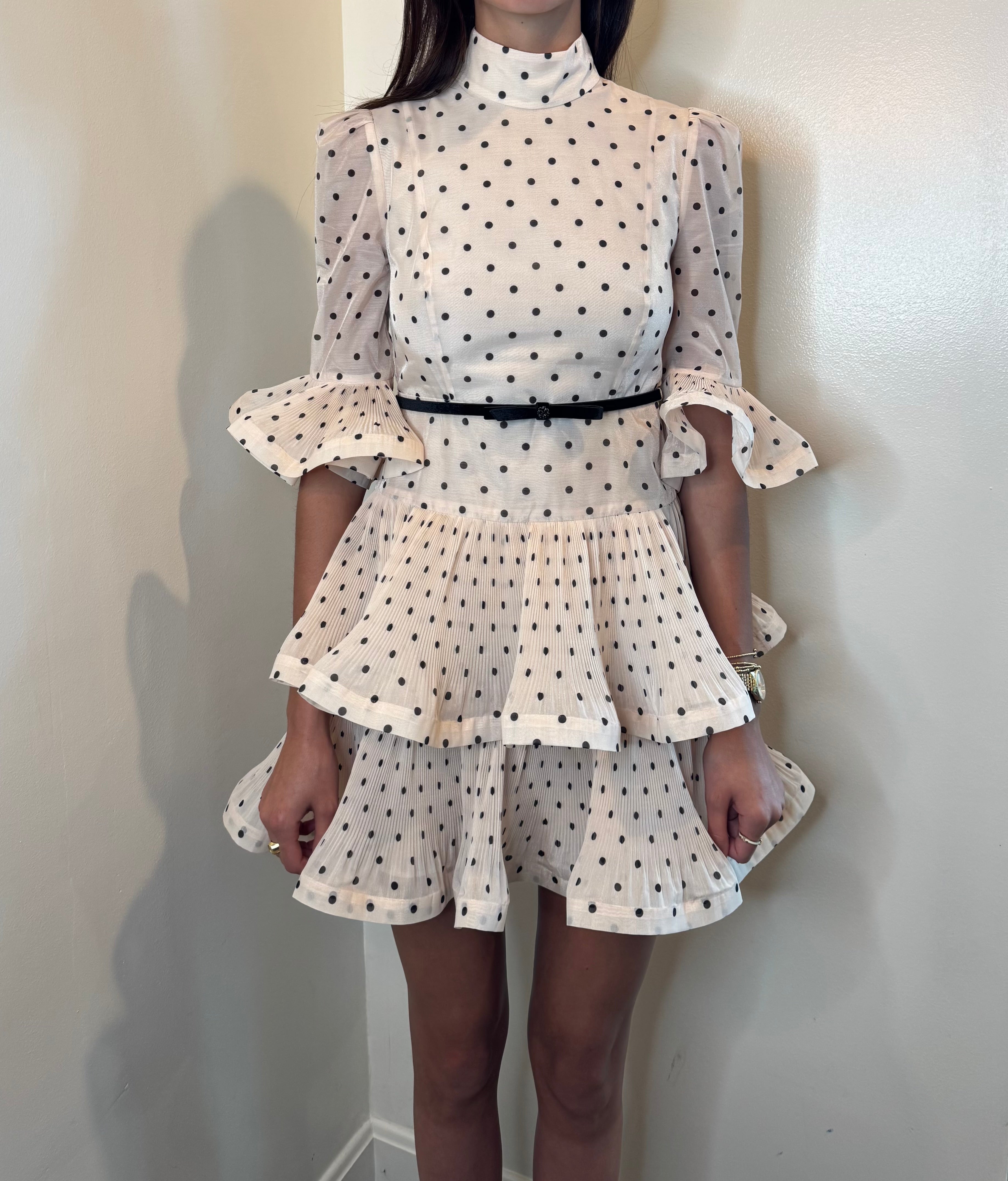 Zimmermann Pleated Sleeved Mini Dress