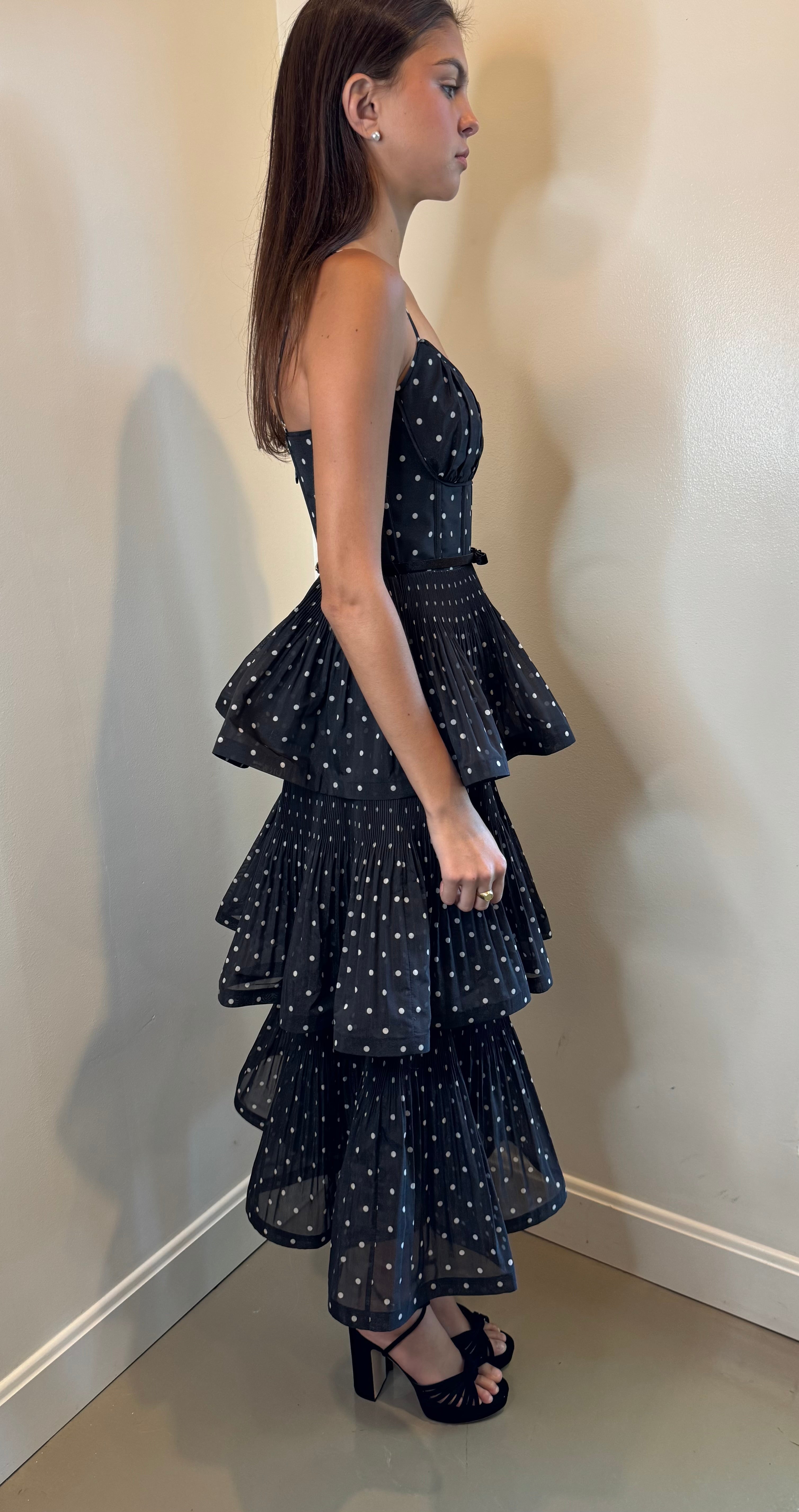 Zimmermann Pleated Tiered Midi Dress