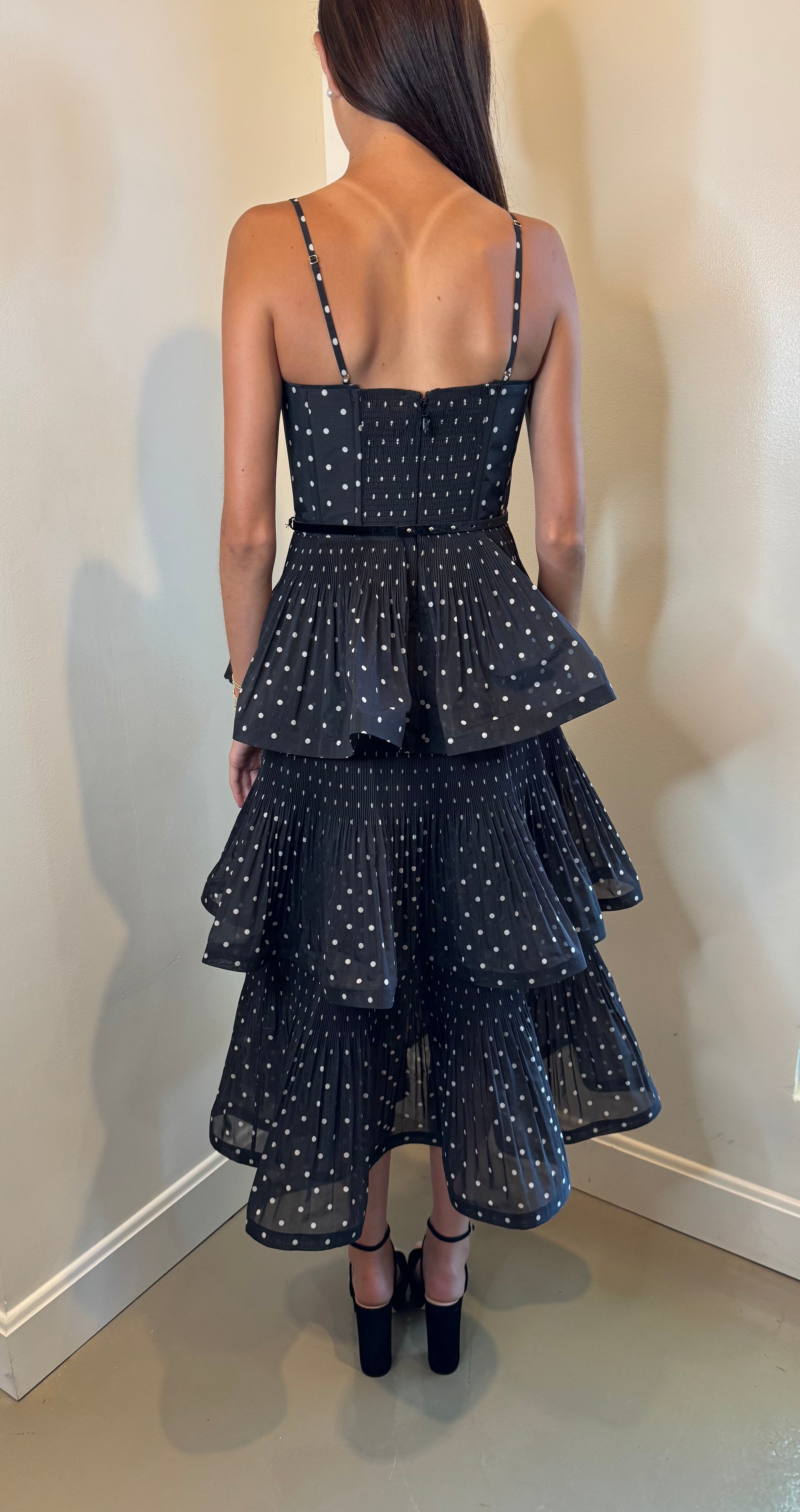 Zimmermann Pleated Tiered Midi Dress