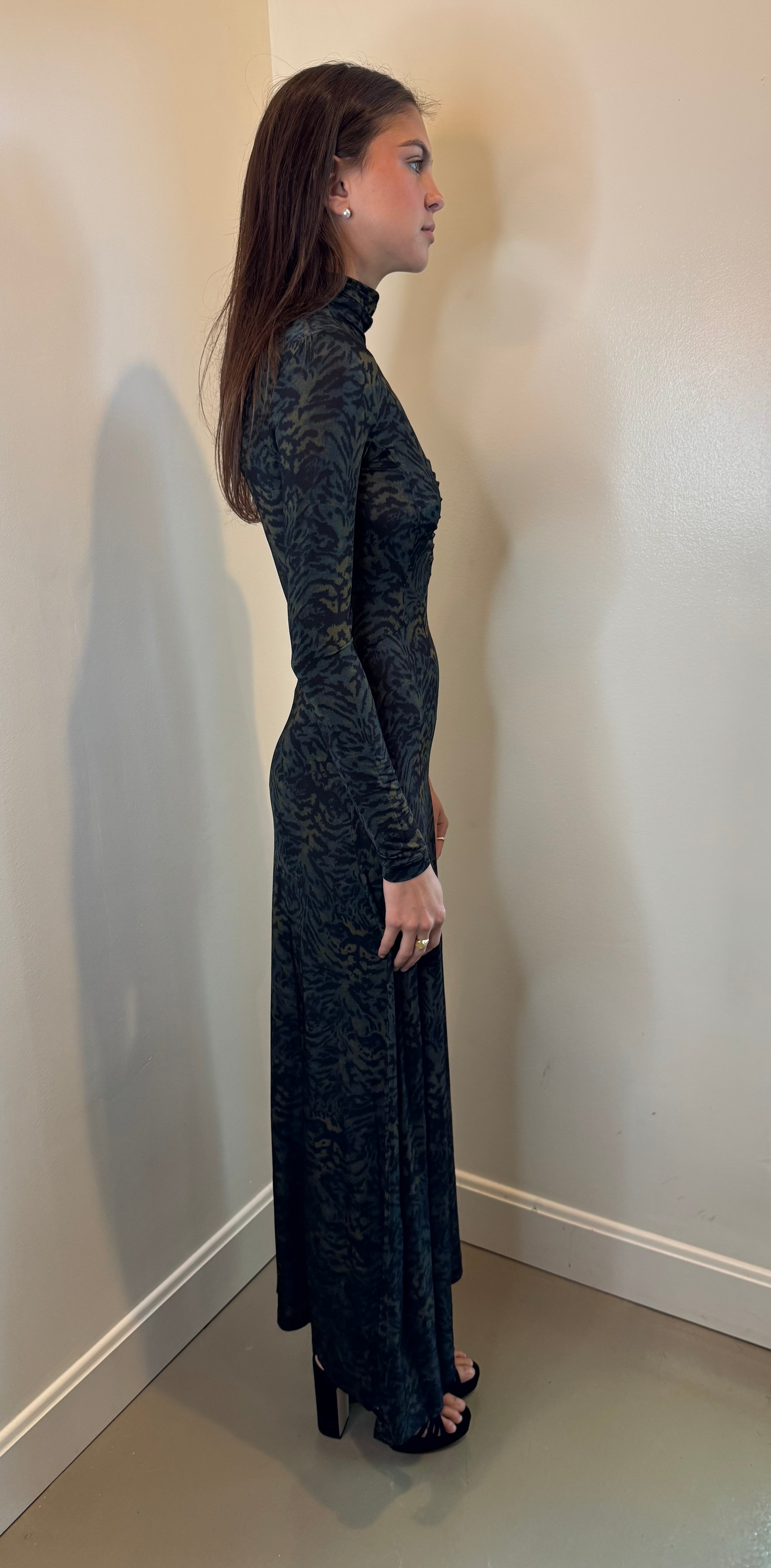 Ulla Johnson Koa Ruched Front Turtleneck Dress