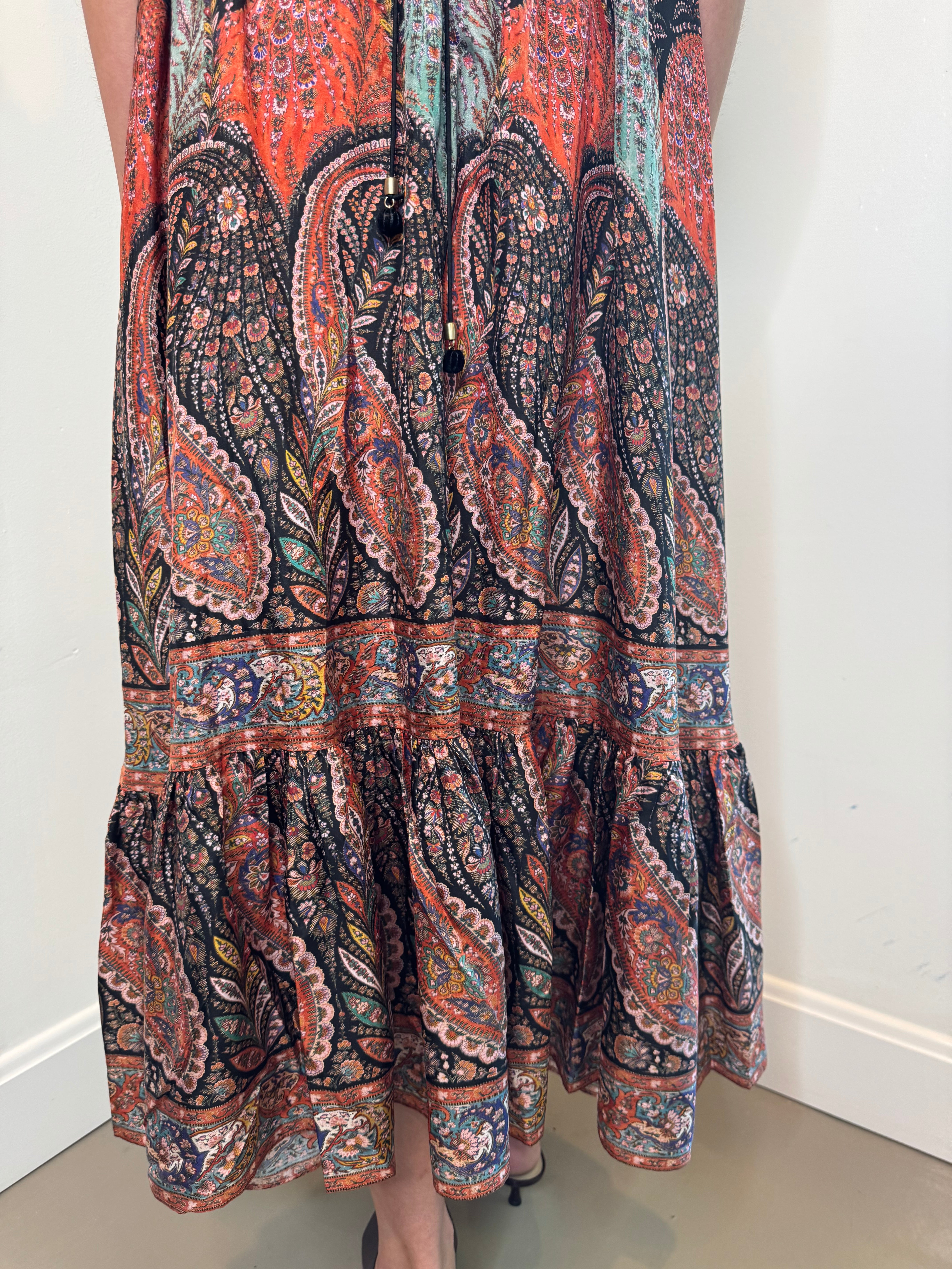 Zimmermann Rhiannon Paisley Ruffle Maxi Dress