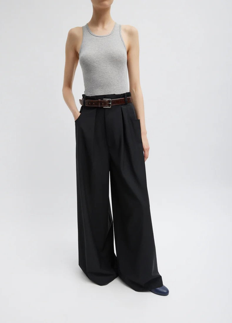 Tibi Tropical Wool Walker Wide Leg Pant