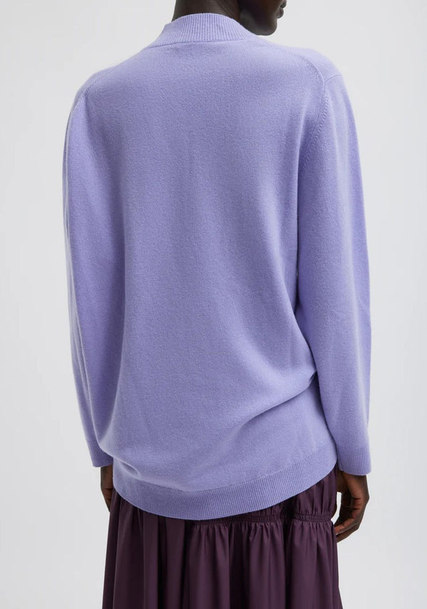 Tibi Washable Cashmere Warp V-neck Pullover
