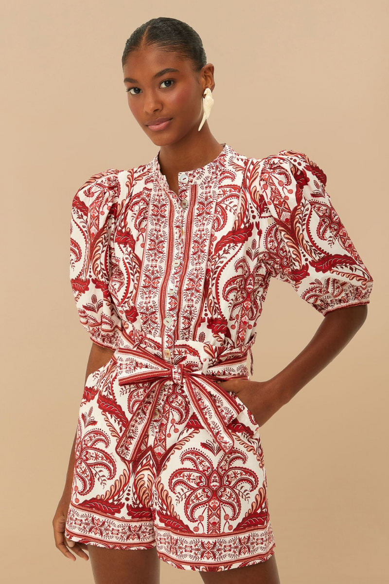 FARM Rio Tropical Cameo Off-White Romper