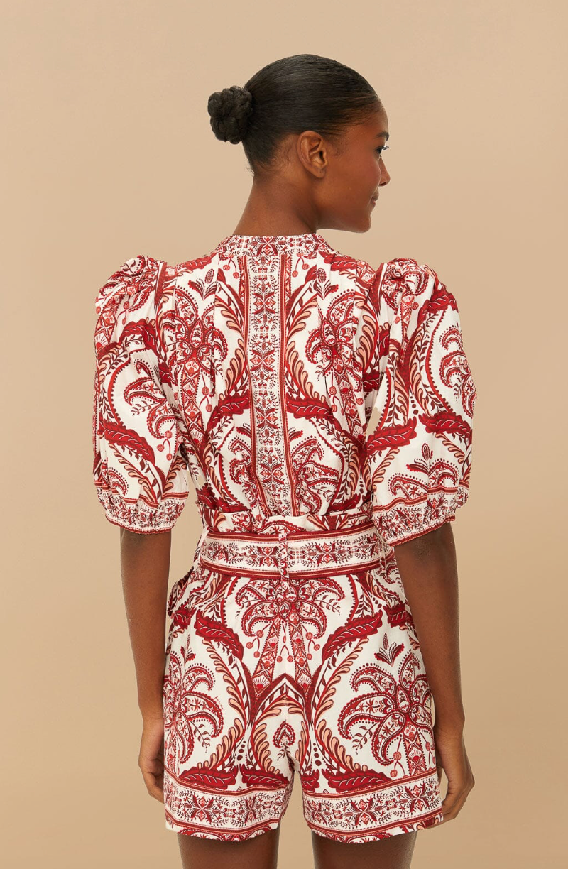 FARM Rio Tropical Cameo Off-White Romper