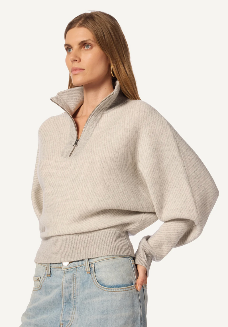 Sablyn Amber cashmere mock neck half zip