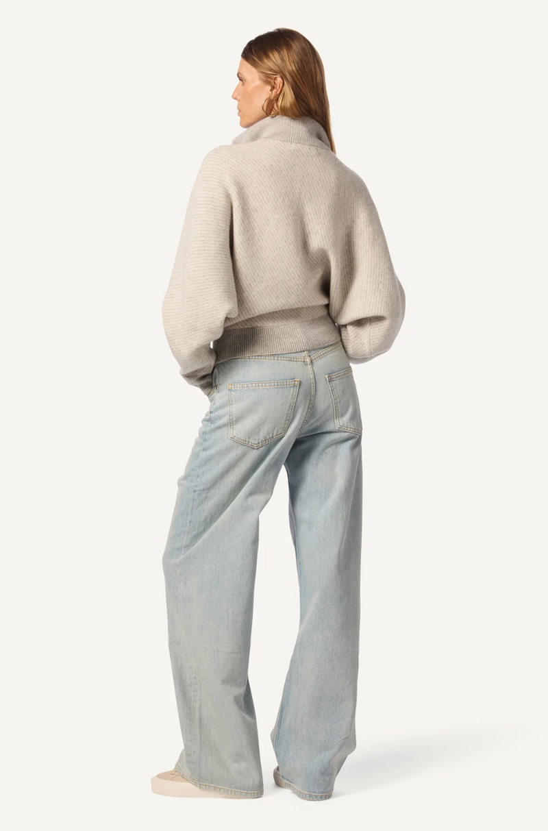 Sablyn Amber cashmere mock neck half zip