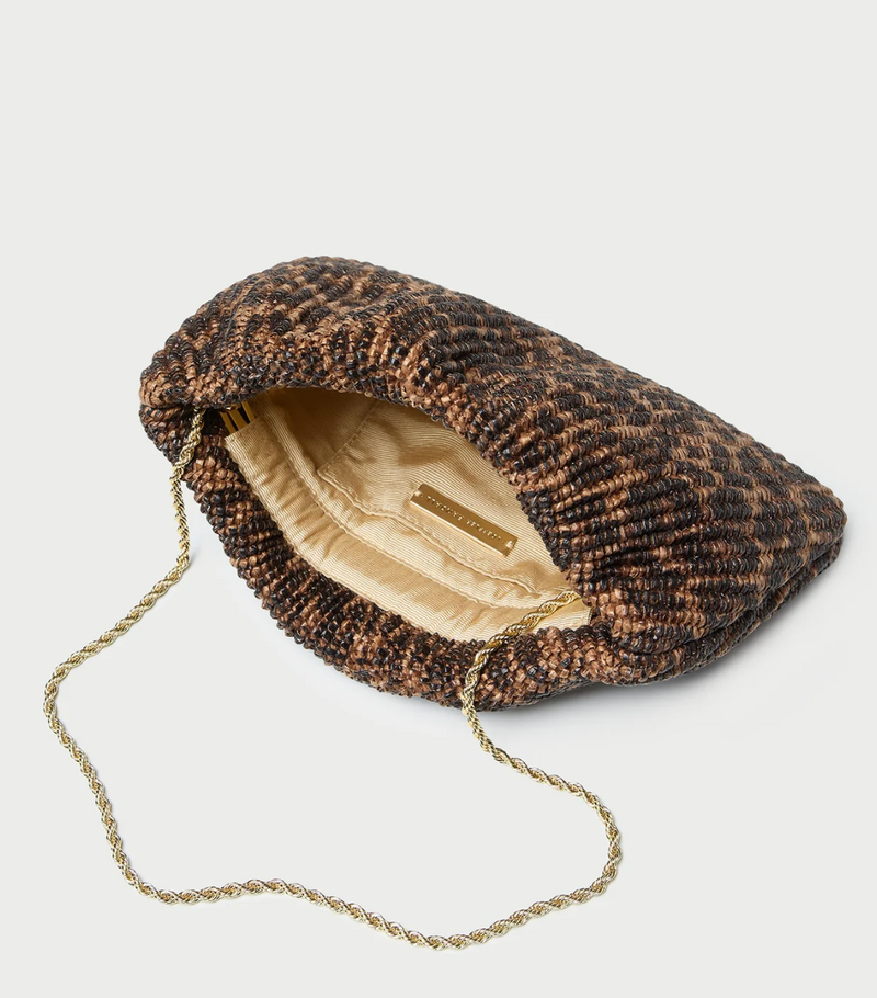 Serena Leopard Woven Clutch