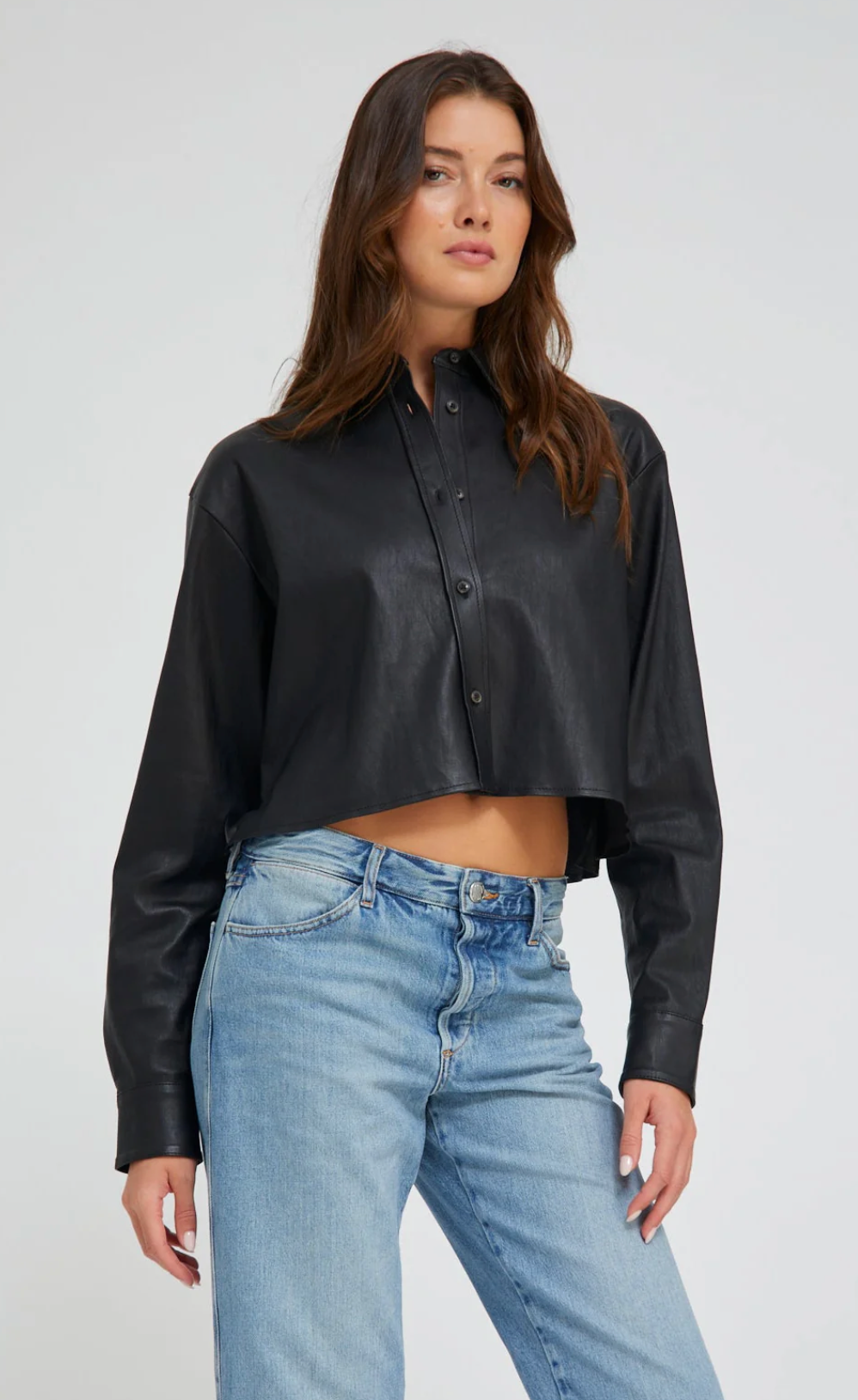 SPRWMN Cropped Button Up Top