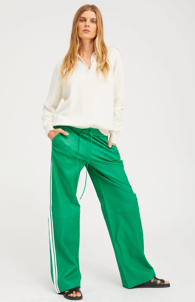 SPRWMN Leather Baggy Athletic Pants