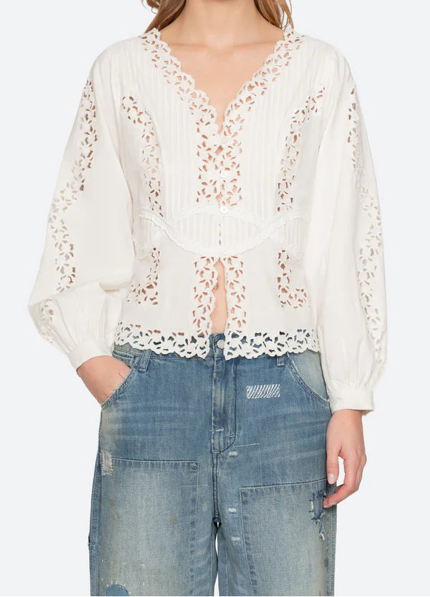 Sea Sofia Embroidery Long Sleeve Blouse