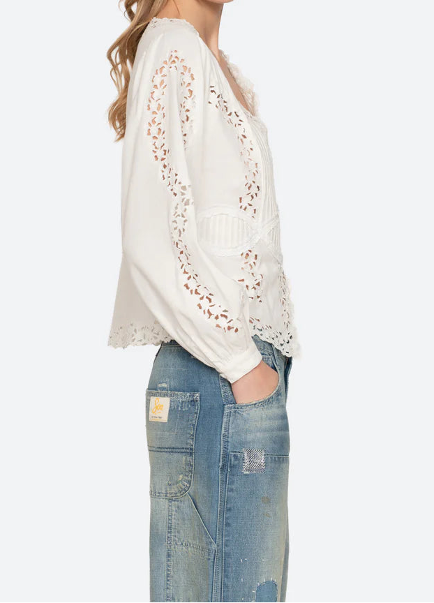 Sea Sofia Embroidery Long Sleeve Blouse