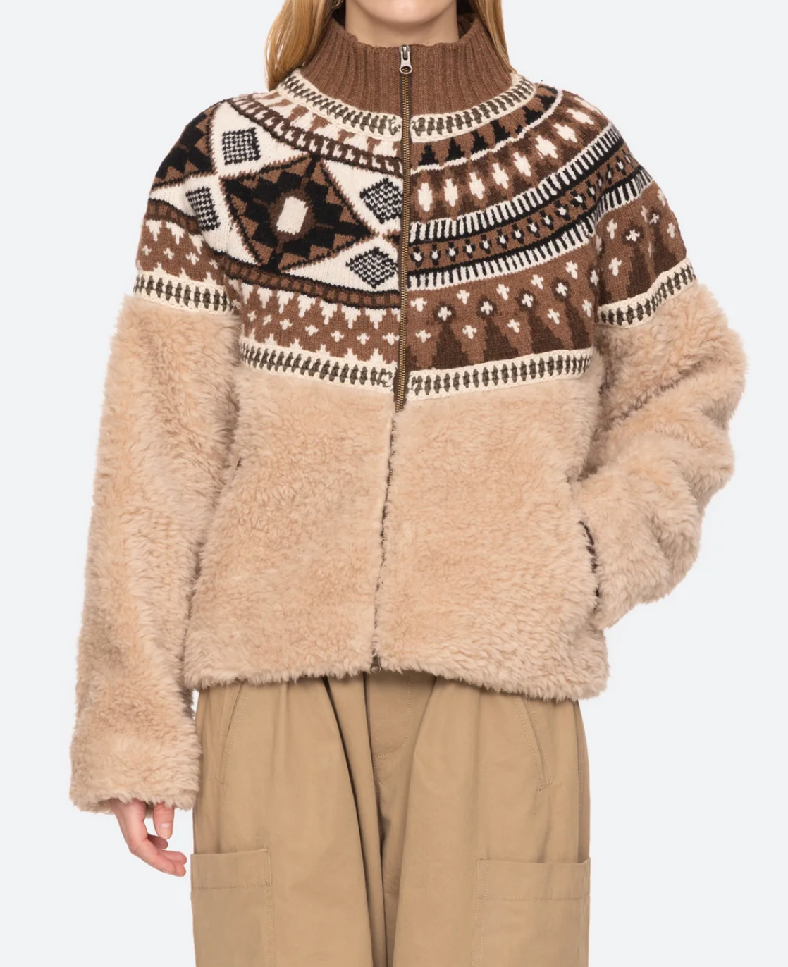 Sea Linea Fair Isle Combo Fleece Jacket
