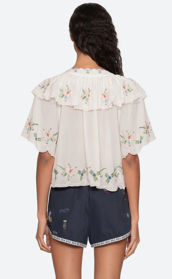 Sea Serafina Embroidery S/S Top
