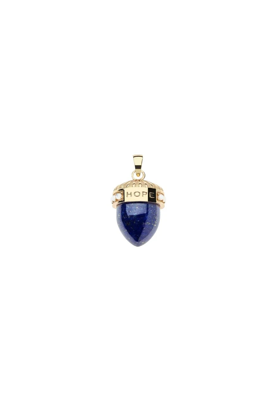 Jane Win Hope Acorn Pendant in Lapis