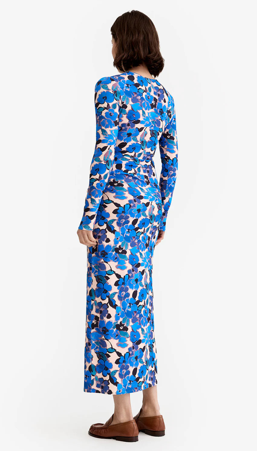 Smythe Ruched Crewneck Midi Dress