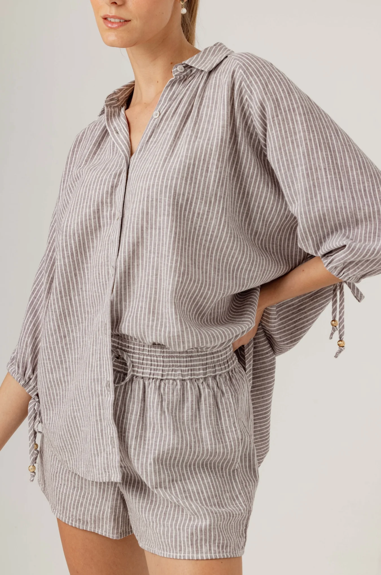 Sundays Stone Stripe Fisher Shirt