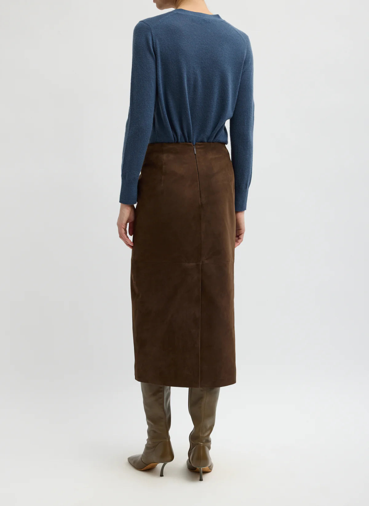 Tibi Suede Pencil Skirt