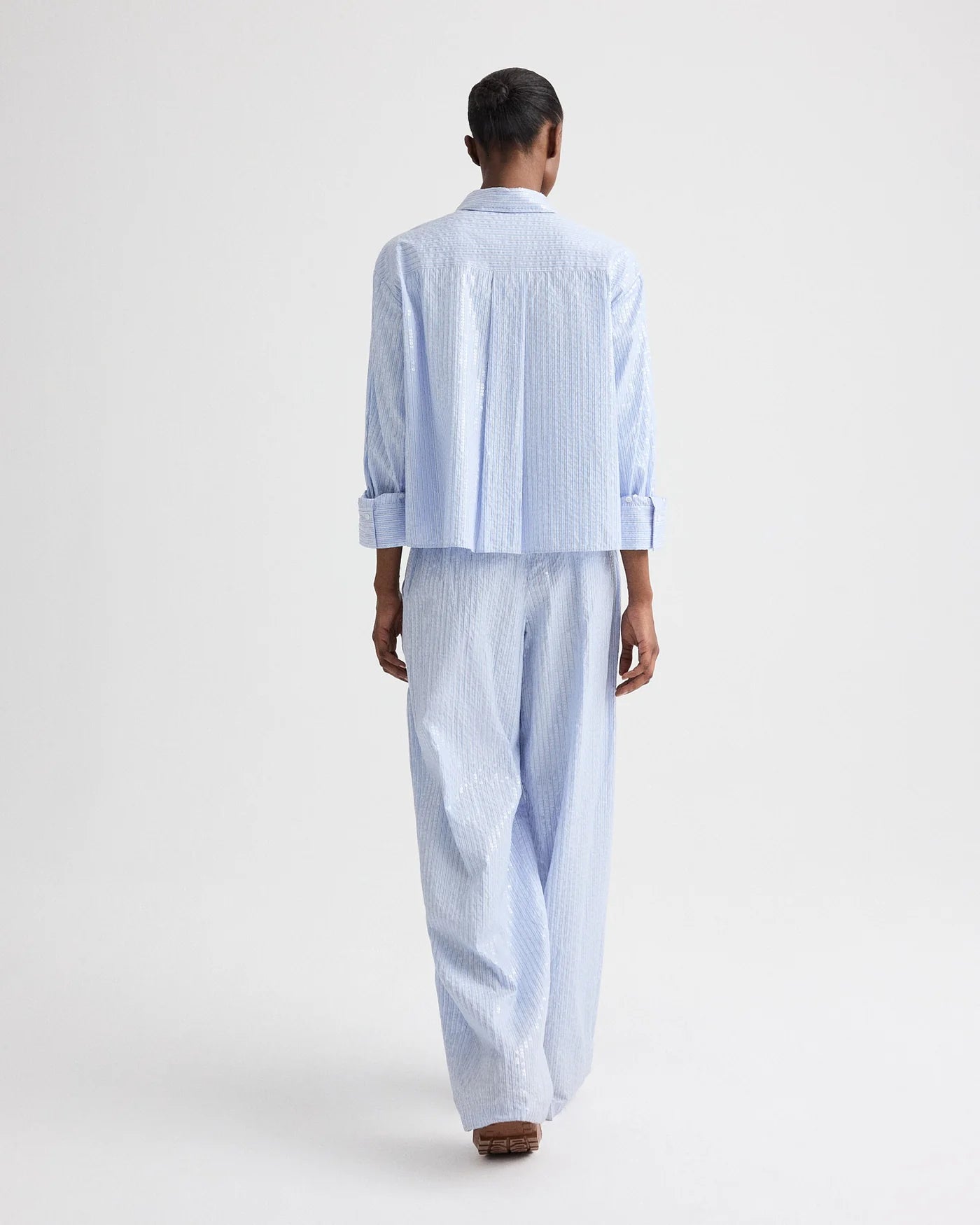 TWP J.D. Shirt in Micro Triple Stripe