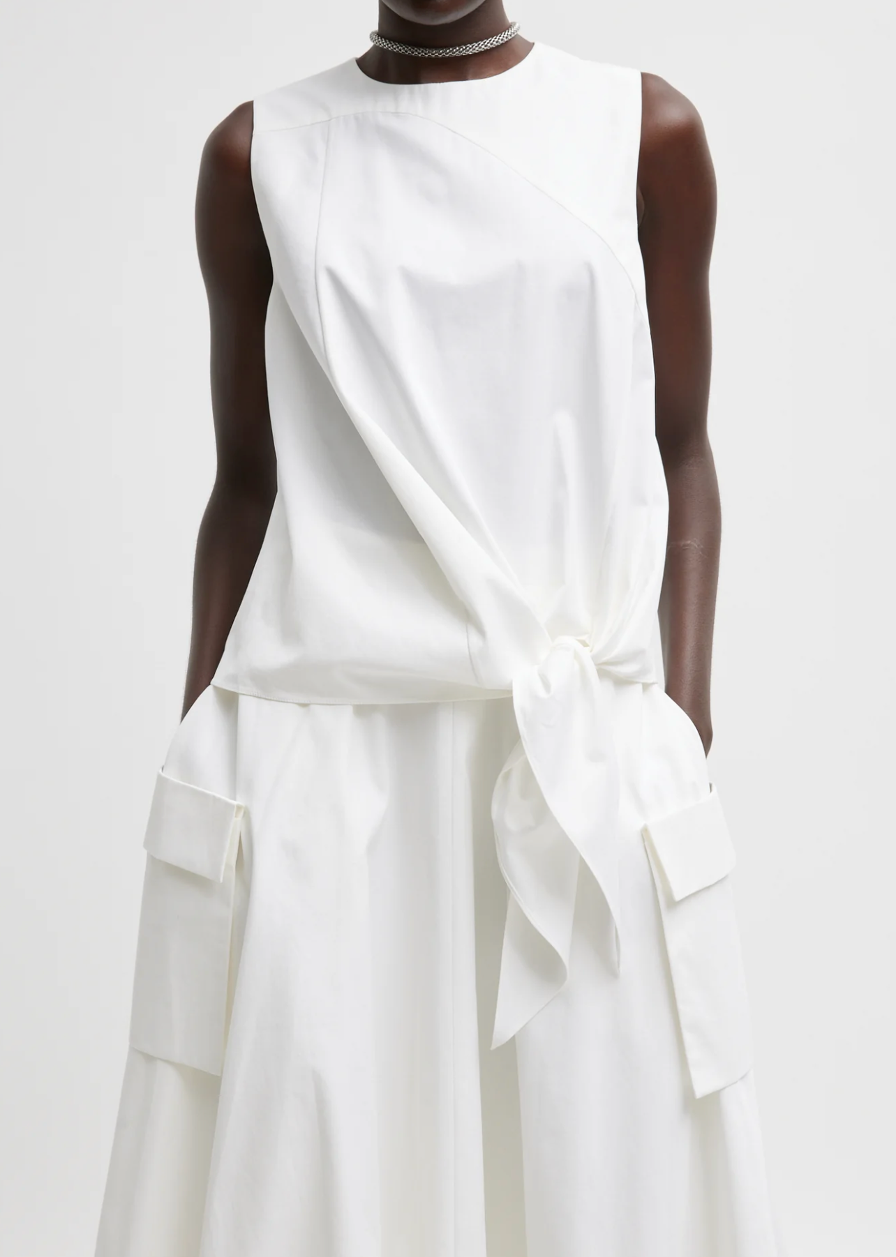 Tibi Bio Twill Easy Tie Top