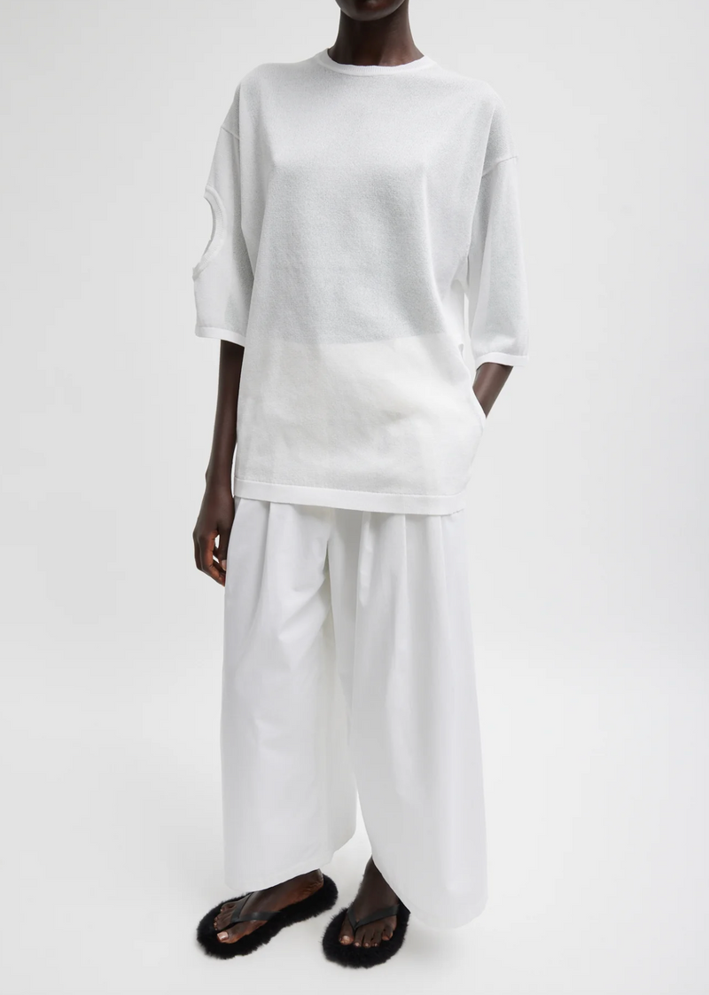 Tibi Bio Twill Triple Pleat Cropped Pant