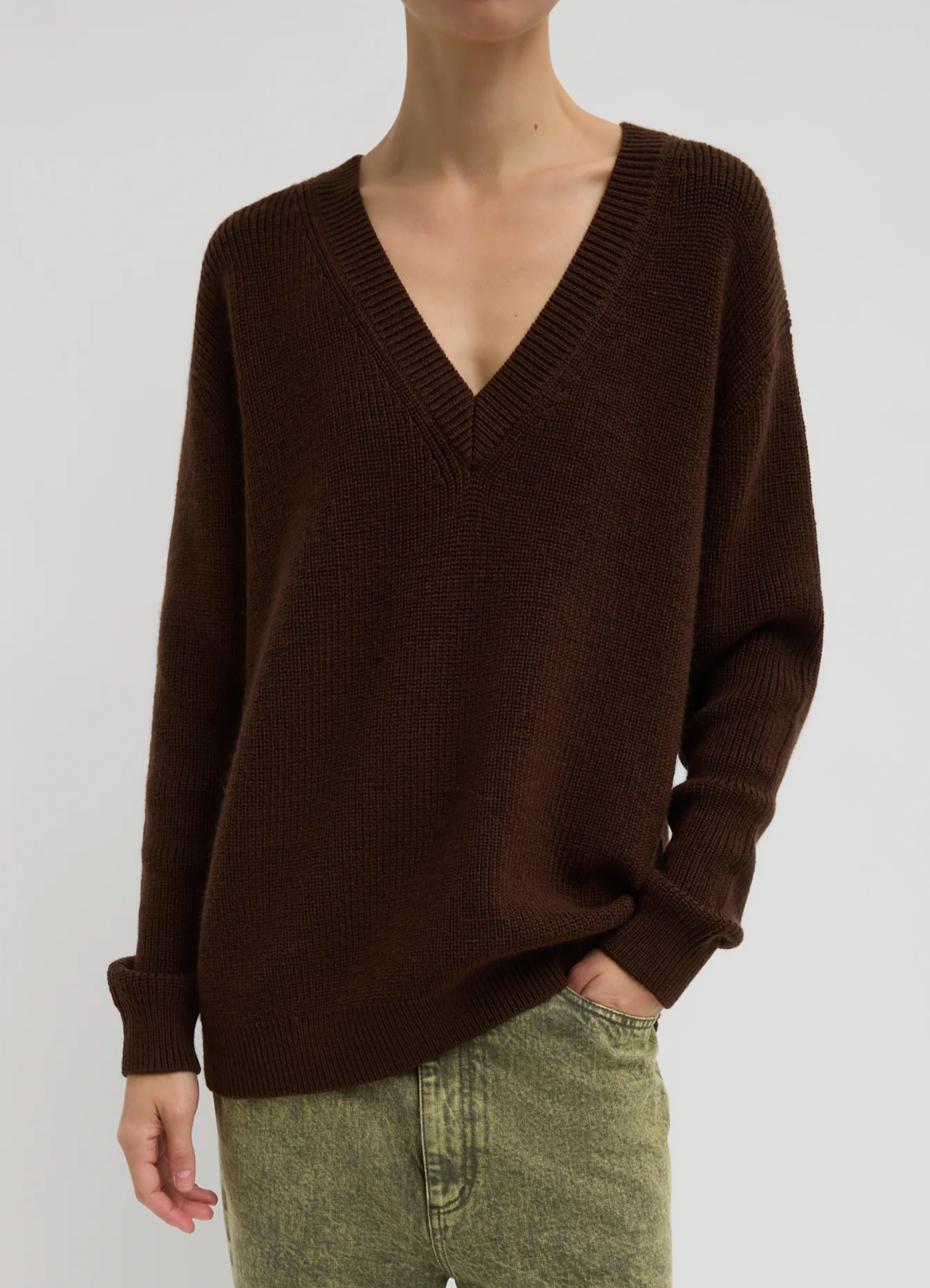 Tibi Cardigan Stitch V Neck With Removable Dickie