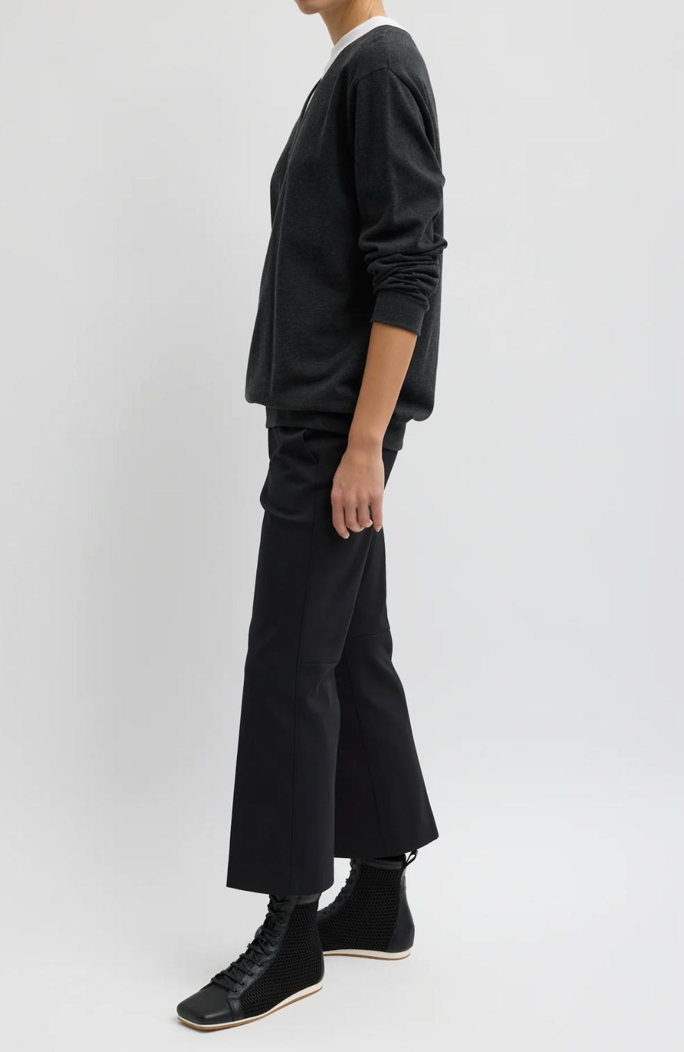 Tibi Compact Tech Knit Cropped Bootcut Pant