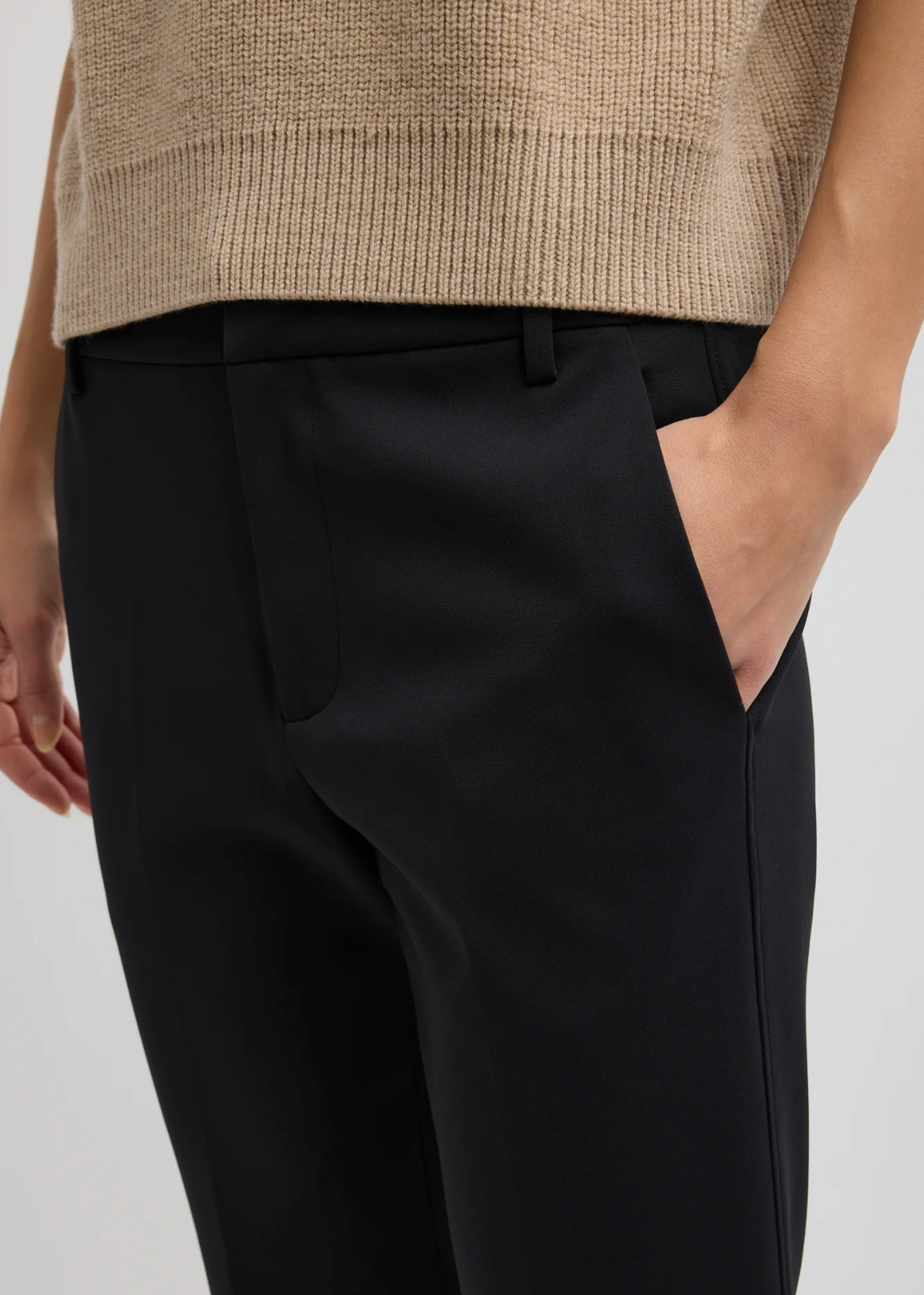 Tibi Compact Tech Knit Cropped Bootcut Pant