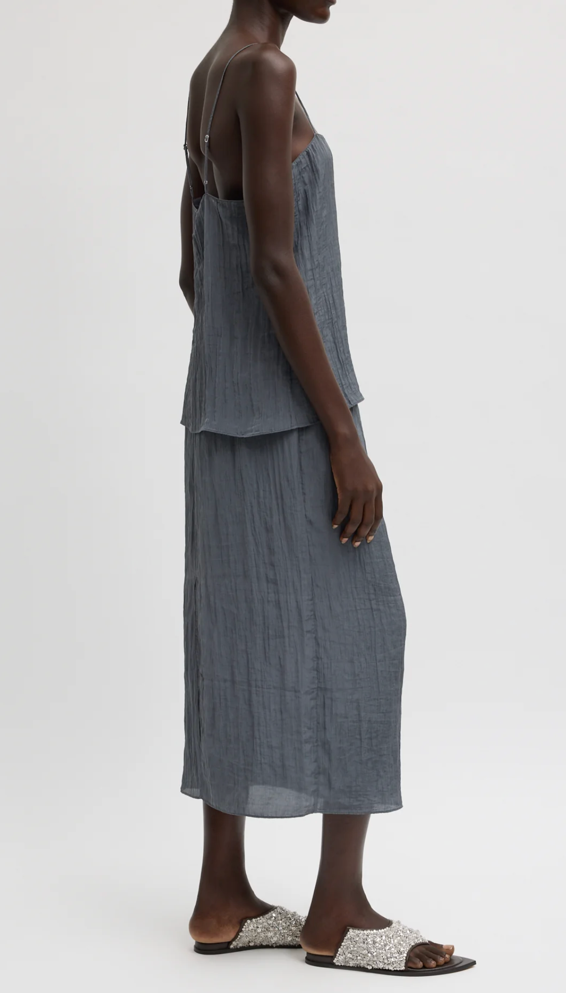 Tibi Crinkle Slip Skirt