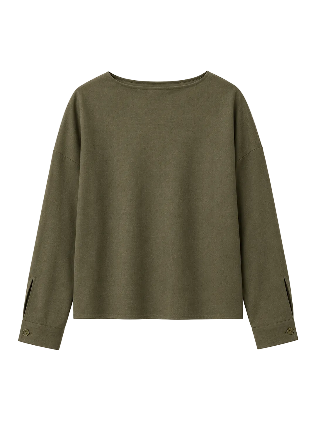 Tibi Flannel Boatneck Dolman Sleeve Top