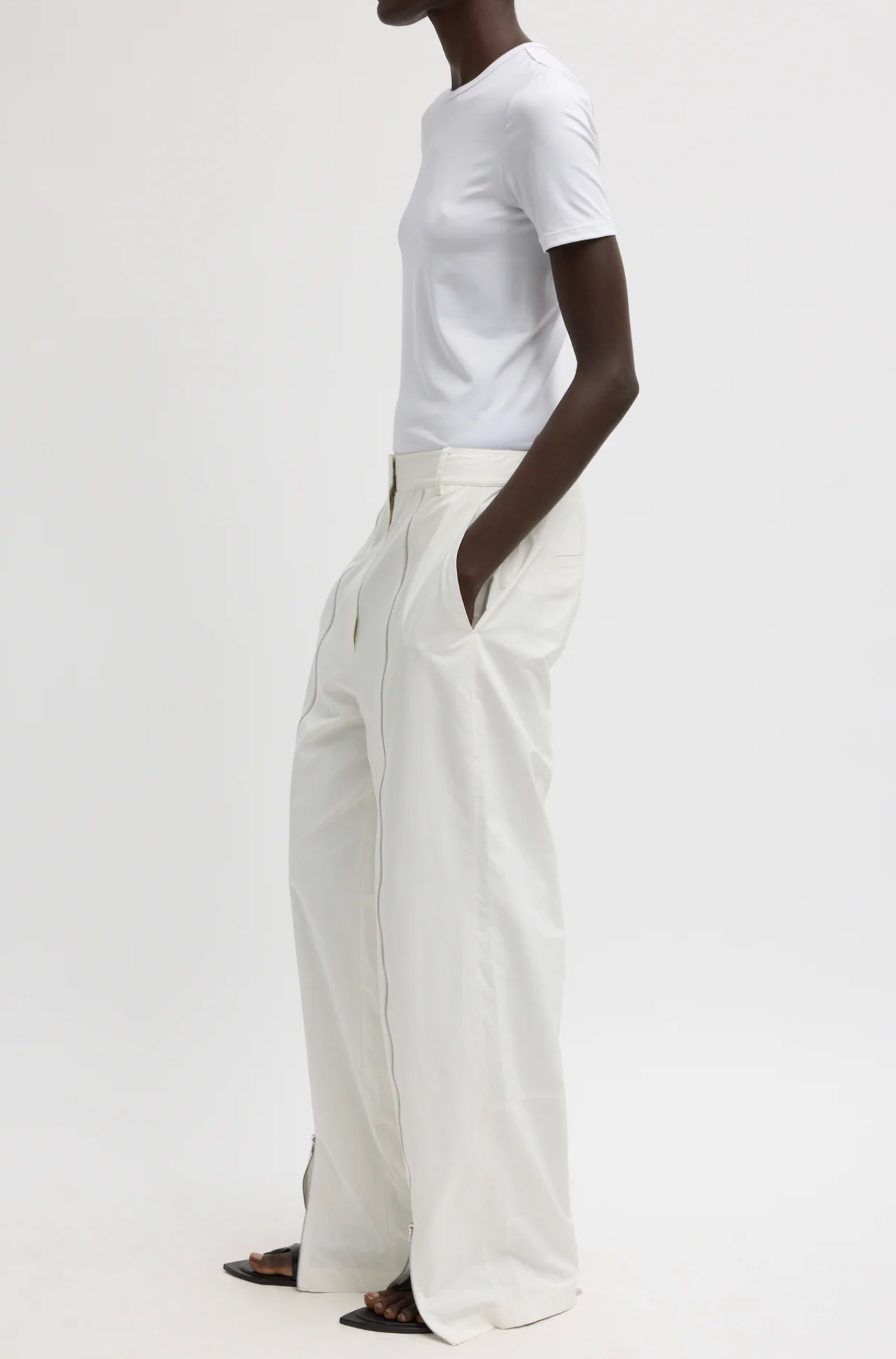 Tibi Nylon Zipper Trouser - Regular Length
