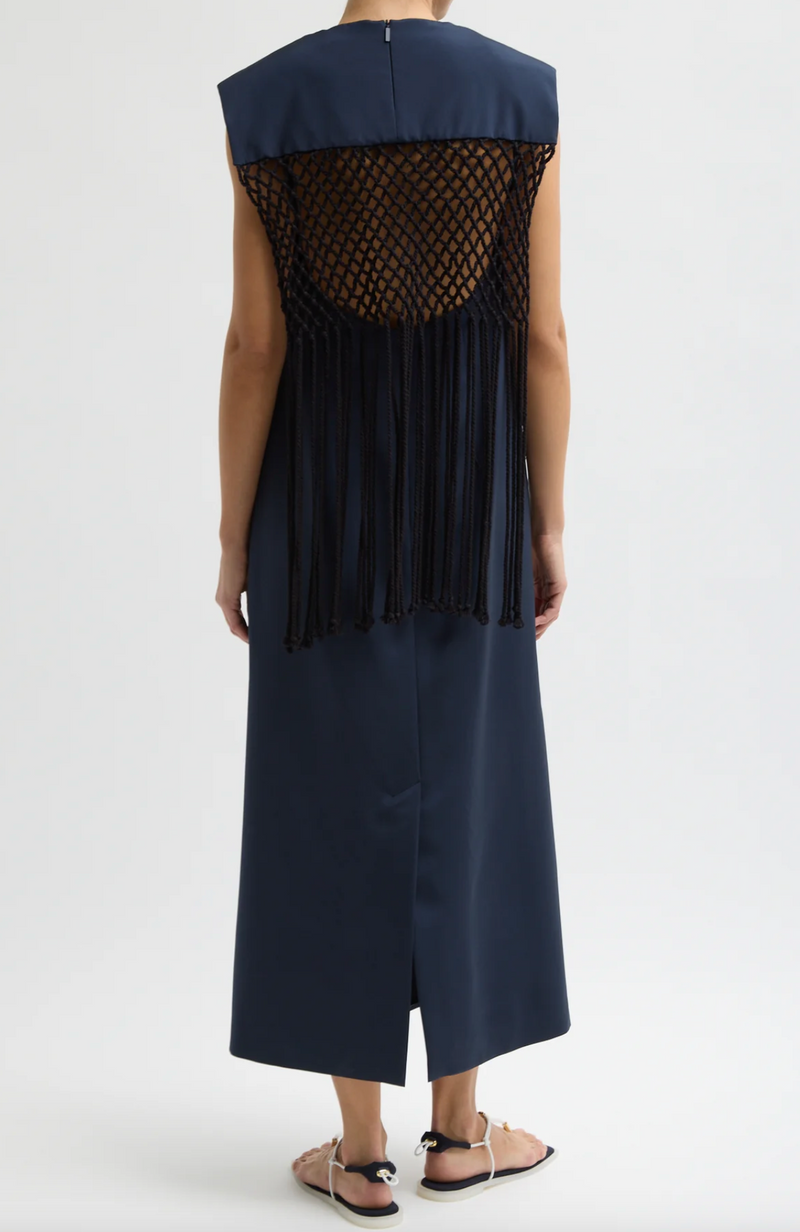Tibi Silk Nylon Macrame Dress