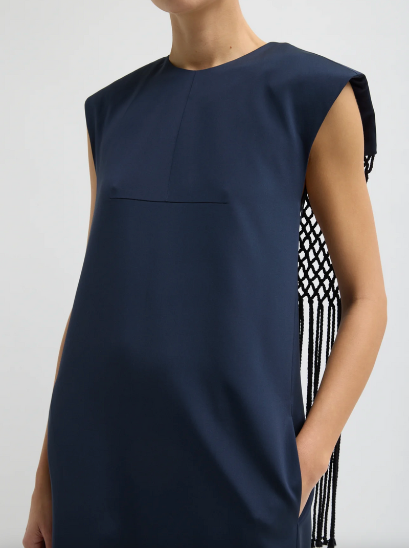 Tibi Silk Nylon Macrame Dress
