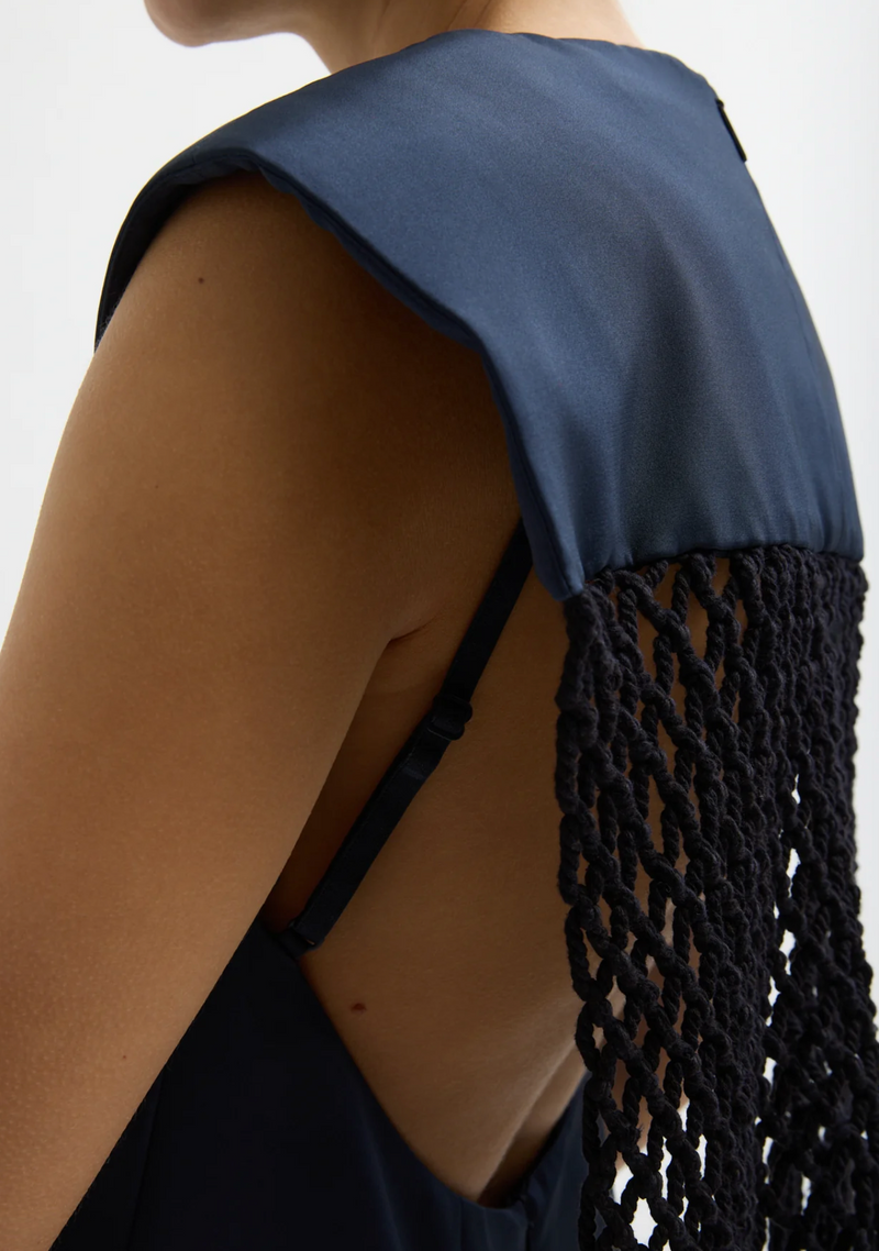 Tibi Silk Nylon Macrame Dress